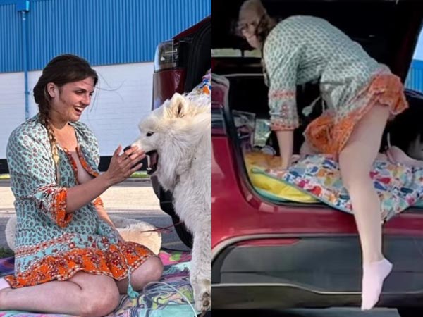 Watch: woman chooses independent life in a tesla car with pets, video go viral